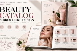 create beauty catalog brochure skincare cosmetic line sheets