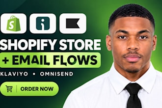 design shopify website store do omnisend klaviyo email flows setup shopify store