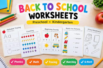 design back to school worksheets, puzzles for preschool and kindergarten