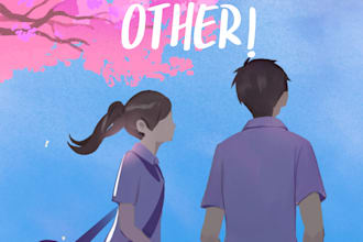 do illustrated book cover for romance novels