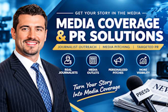 secure media coverage through journalist outreach, media pitching and PR