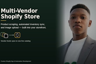 build shopify multi vendor, ecommerce product scraping with inventory update