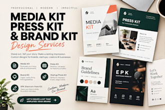 design a modern media kit press kit and brand kit startup press kit epk design
