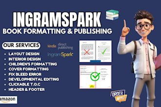 do ingramspark formatting, amazon kdp formatting,  ebook formatting, paperback