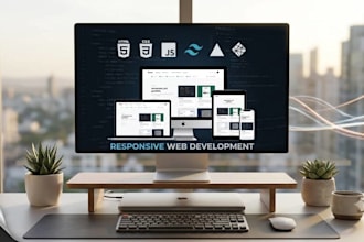 build a responsive front end website using html css tailwind and javascript