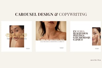 design aesthetic clinic carousels in spanish or english