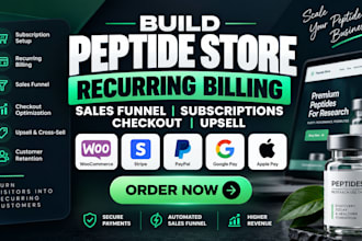 peptide store recurring billing funnel subscriptions checkout upsell cross sell
