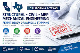 california texas structural civil mep engineer mechanical engineering permit