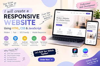 convert figma or canva design to responsive HTML CSS website