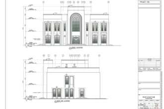 create 2d elevation, door plan,window schedules for private residential building