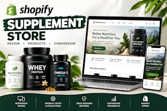 design a shopify supplement website that converts