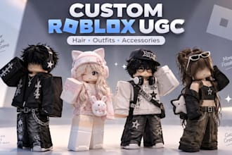 custom roblox ugc hair, outfits, characters, and accessories items for avatars