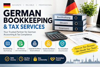 do german bookkeeping, vat return, corporate tax return income tax