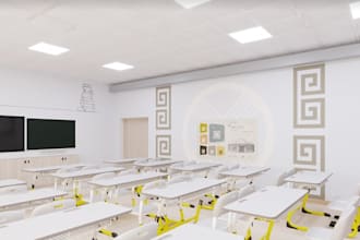 design similar modern school interior concepts, educational facility, classroom