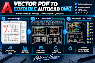 convert vector PDF drawings to editable autocad dwg files