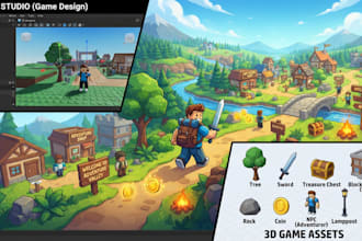 develop roblox game, roblox world, map, studio and 3d models