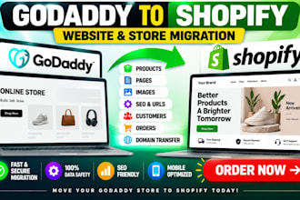 migrate godaddy online store to shopify ecommerce website store migration