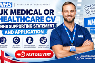 write UK medical or healthcare CV nhs supporting statement and application
