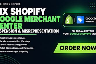 fix shopify google merchant center suspension and misrepresentation issues gmc