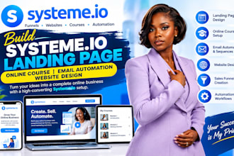 build  systeme io landing page online course email automation website design
