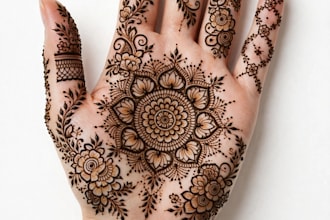 create custom henna mhendi designs for bridal and party hands
