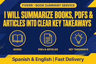 summarize books, pdfs, articles and youtube videos in spanish and english