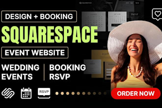 squarespace wedding event planning celebration conference booking website design