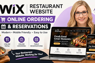 design wix restaurant website with online ordering menu reservations website