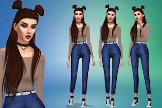 do 3d sim 4 design, sim 4 character modeling, 3d sim 4 animation