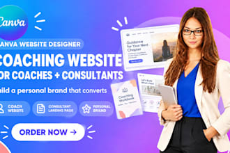 design a nice canva coaching website for coaches and canva consultants website