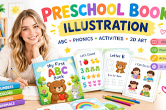 create engaging preschool books kids activity books and 2d illustrations