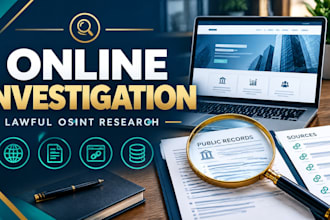 conduct lawful osint and due diligence research, do online private investigation