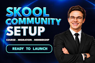do skool community setup, course migration, upload and membership