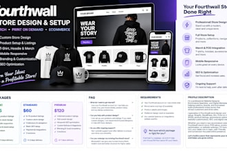 design set up a fourthwall store merch and print on demand