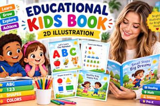 illustrate educational childrens books with engaging 2d art