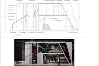 creating commercial 2d plan,corporate exhibition design,technical detail drawing