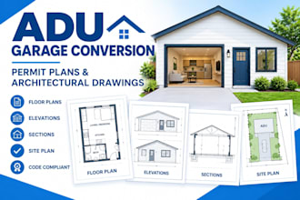 create adu garage conversion permit plans and architectural