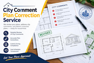 correct architectural plans based on city comments