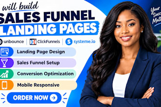 build sales funnel landing pages using unbounce clickfunnels and systeme io