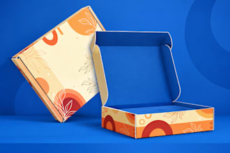 do box design, mailer box design and subscription box and 3d mockup design