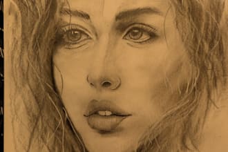 create hand drawn graphite portraits and character art