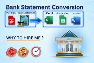 do bank statement work on urgent basis