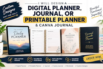 digital planner printable planner journal canva journal