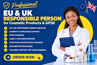 be your eu and UK responsible person for cosmetic products and gpsr