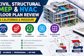 civil structural engineering mep hvac floor plan in california missouri