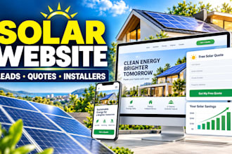 design a solar energy website with quote form and lead generation