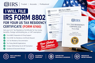 file irs form 8802 for your US tax residency certificate form 6166 tax