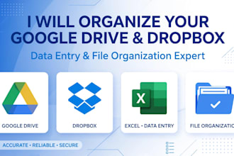 organize your files google drive, dropbox and do accurate data entry