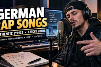 write and sing  your german rap song with authentic lyrics and catchy hooks