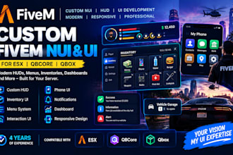 create custom fivem nui hud UI for qbcore qbox and esx